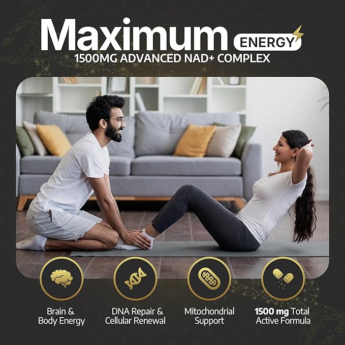 NADGENIX™ NAD+ Supplement – NMNH 500mg, Nicotinamide Riboside, TMG, Resveratrol & CoQ10 – Cellular Energy & Healthy Aging – 60 Capsules – High Absorption Liposomal Delivery