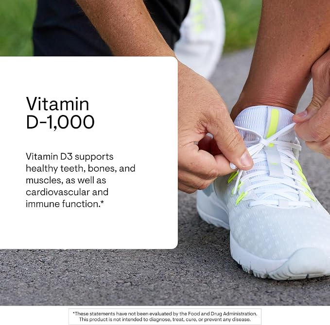 THORNE - Vitamin D-1,000 - Vitamin D3 Supplement - Supports Healthy Bones, Teeth & Muscles, Plus Cardiovascular & Immune Function* - Third-Party Certified - Gluten, Dairy & Soy-Free - 180 Capsules
