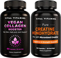 Vital Vitamins Vegan Collagen Booster 60 ct + Creatine Capsules 120 ct