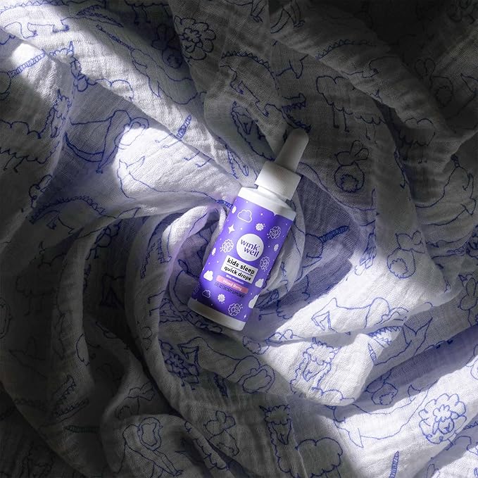 Wink Well Kids Liquid Melatonin Drops- Natural Sleep Drops for Toddlers and Teens Sleep Aid with 1mg Per Serving-Non-Addictive Children's Liquid Melatonin- 2 Oz