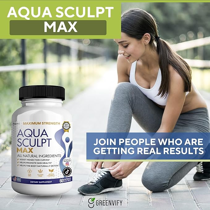 Aqua Sculpt Max Maximum Strength Dietary Supplement, 60 Capsules, Natural Support, 30 Day Supply (5)