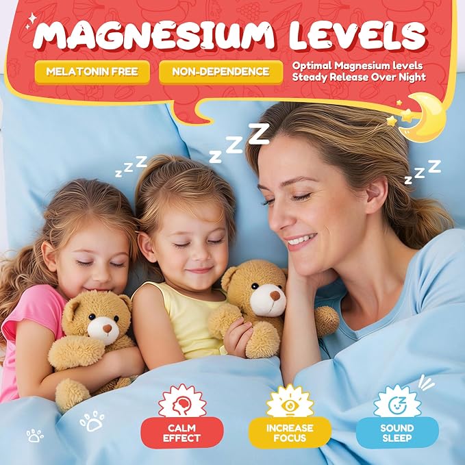 VIFSSG Sugar Free Magnesium Glycinate Gummies 400mg for Adults & 200mg for Kids, Bisglycinate Supplement with L-Theanine, Chamomile, Lemon Balm, Strawberry Flavor, 2-Pack（120 Gummies）