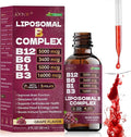 Liposomal Vitamin B Complex | Maximize Absorption Vitamin B12 Sublingual with B6,B1,B3 | Folic+Niacin | B12 Methylcobalamin Vitamins 5000mcg for Daily Energy,Focus,Mood,Nerves & Brain