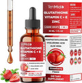 Liposomal Glutathione Supplement - 7in1 Liquid Drops with Zinc, Vitamin C, Vitamin E, Phosphatidylcholine, Hyaluronic Acid, and Aloe Vera - Vegan, Non-GMO - 30ml 1 Fl Oz