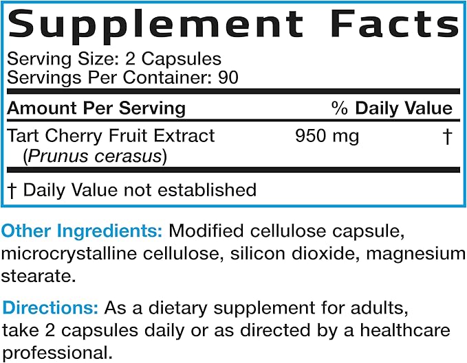 Bronson Tart Cherry Maximum Strength, 180 Vegetarian Capsules (90 Servings)