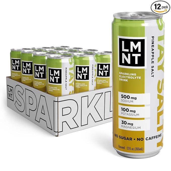 LMNT Sparkling Electrolyte Drink - Pineapple Salt | 12-Count