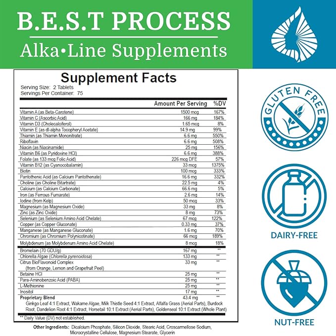 SuperV (6 Pack) Best Process AlkaIine — Energizing & Detoxifying Multivitamin — Vitamins & Minerals with Digestive Enzymes, Superfoods and Herbs