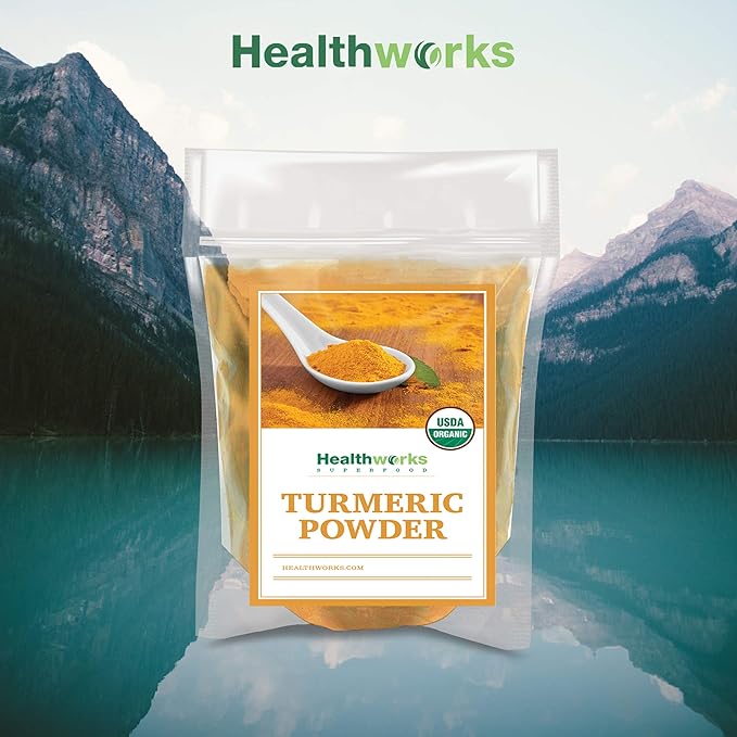 Healthworks Superfoods Organic Turmeric Powder - 8 Oz - Ground Raw Organic, Curcumin, Keto, Paleo, Vegan and Non-GMO