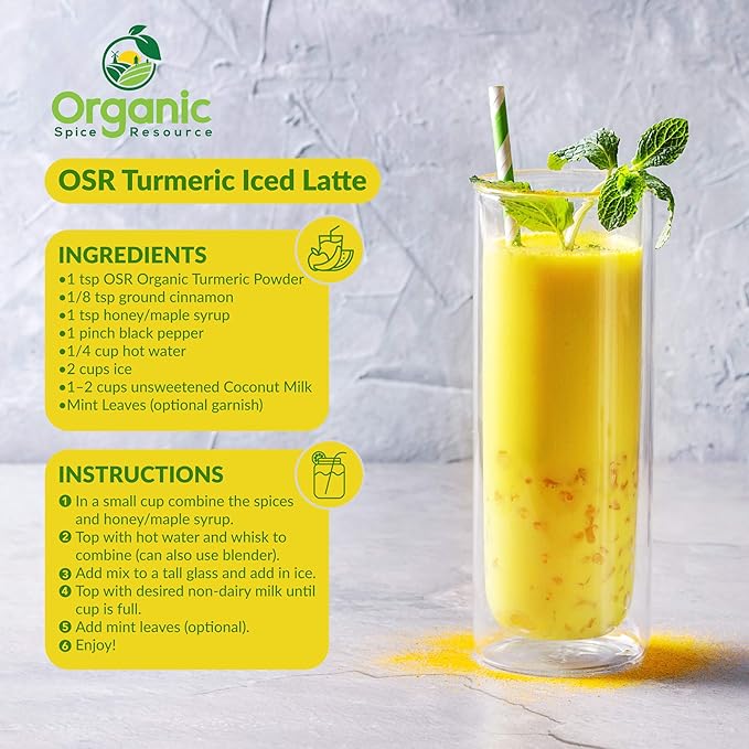 Organic Turmeric Powder w/Curcumin | 16oz or 454g | USDA Organics and Non-GMO | 100% Raw and Natural by OSR