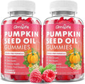2 Pack Pumpkin Seed Oil Gummies with Saw Palmetto, Organic Pumpkin Seed Oil Supplement, High Pure Extract for Women Men, Raspberry Flavor, 120 Count