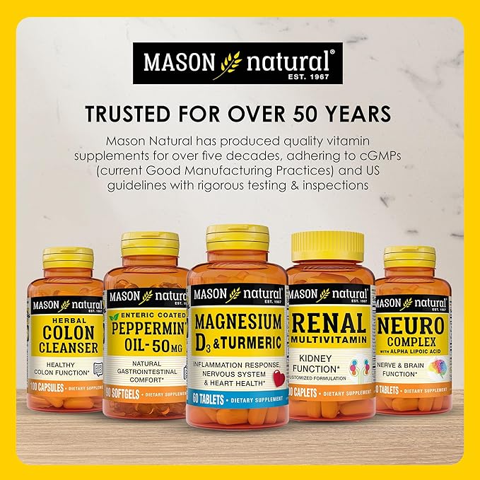 MASON NATURAL Glucosamine & Fish Oil Supplement with DHA & Omega 3 for Joint & Muscle Support, 1 Month Supply Softgel Pills