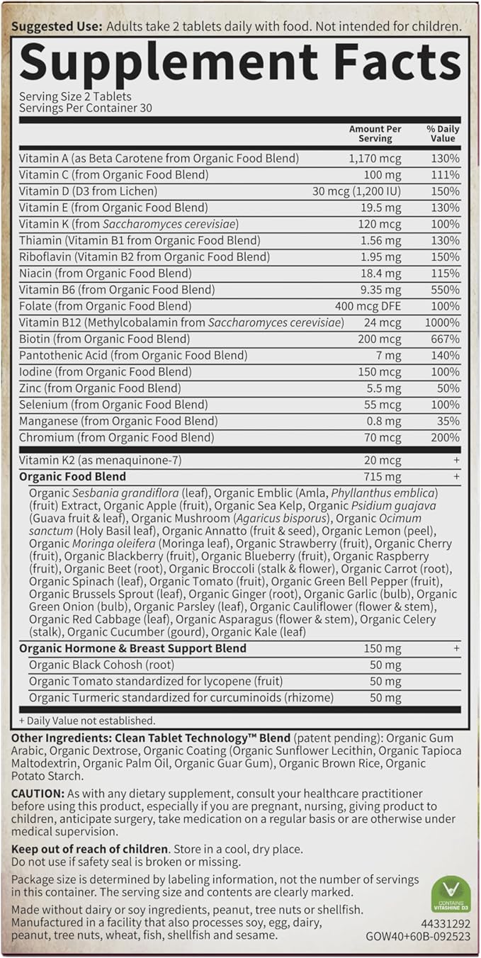 Garden Of Life, Multivitamin Mykind Womens 40 Plus Organic, 60 Count