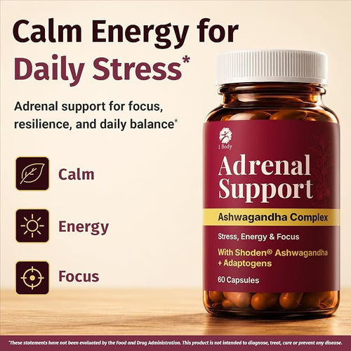 1 Body Adrenal Support Complex with Ashwagandha & Adaptogens, 2 Pack | Feeling Pulled in Every Direction? Helps support calm focus, balanced energy, and everyday resilience.*