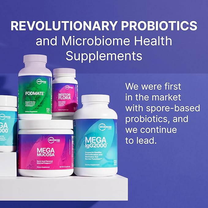 Microbiome Labs HU58 Bacillus Subtilis Probiotics for Women and Men - High Potency Spore Probiotic for Digestive Health & Immune Support - Daily Capsules with 10 Billion CFU (60 Capsules) (Pack of 2)