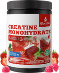 Creatine Monohydrate Gummies (5g) – Pre-Workout Energy & Muscle Growth Support for Men & Women | Strawberry Electrolyte Gummies (135 Count)