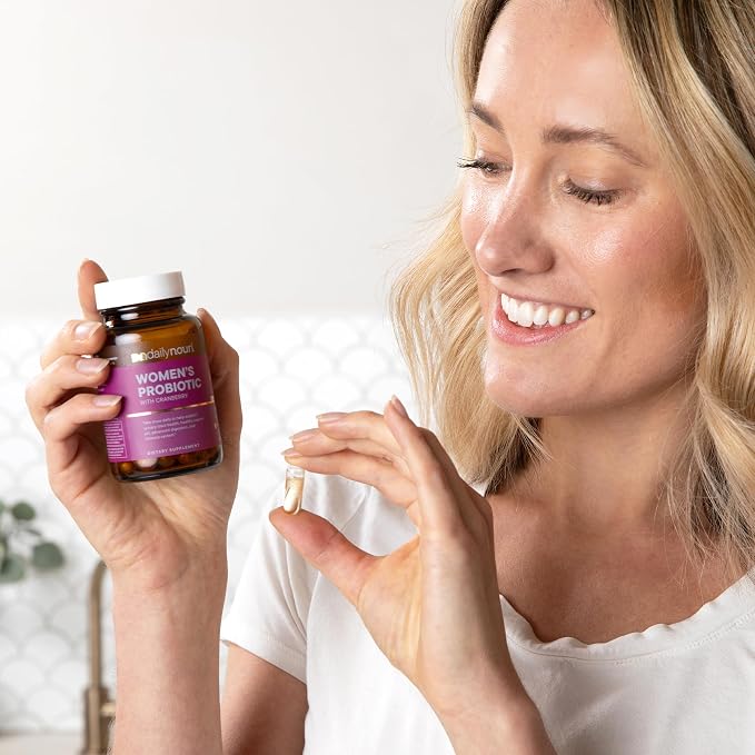 Daily Nouri Probiotics for Women | Vaginal Health + Urinary Tract Support | Vaginal pH & Microbiome Balance | 5 Clinically Studied Strains + Cranberry & Omega | 60-Day Supply
