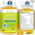 Eye Vitamins Lutein & Zeaxanthin Gummies, Sugar Free Eye Health Supplements with Bilberry, Astaxanthin - Support Blue Light, Visual Function and Macular Health - Mango Flavored, 120 Count