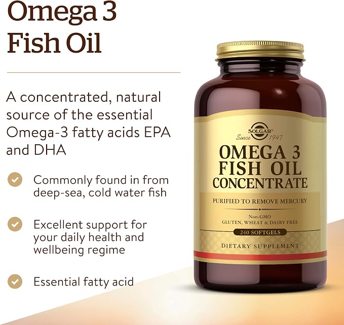 Solgar Omega-3 Fish Oil Concentrate, 240 Softgels