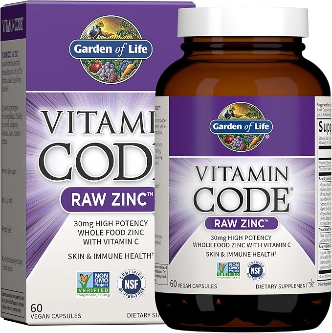 Garden of Life Organics Elderberry Gummies for Adults & Kids & Zinc Supplements 30mg High Potency Raw Zinc and Vitamin C Multimineral Supplement