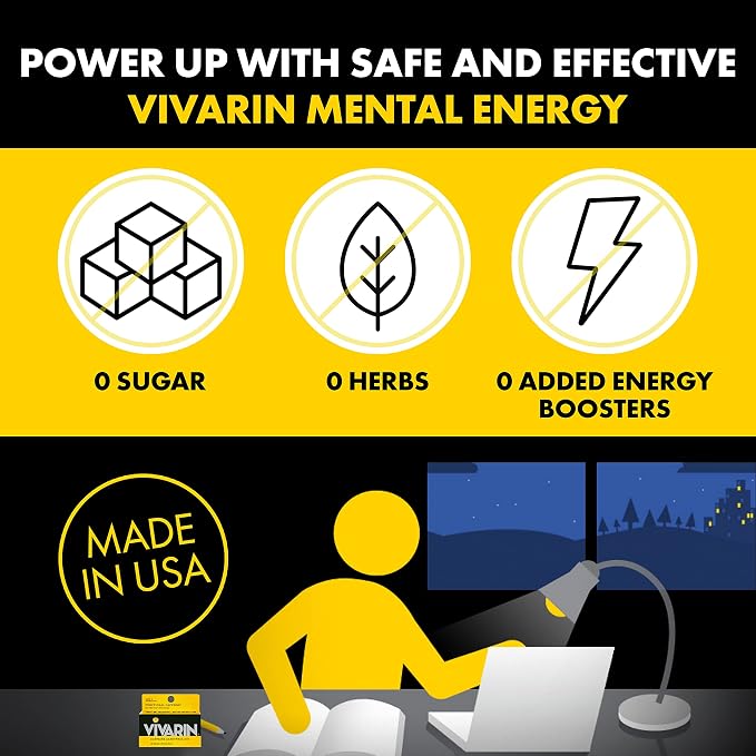 Vivarin, Caffeine Pills, 200mg Caffeine per Dose, Safely and Effectively Helps You Stay Awake, No Sugar, Calories or Hidden Ingredients, Energy Supplement, 40 Tablets (Pack of 2)