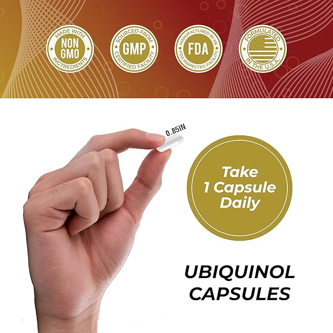 Ubiquinol CoQ10 200mg – High Absorption Active Coenzyme Q10 Supplement for Heart Health, Energy & Cellular Vitality | 60 Capsules, 60-Day Supply | Bioavailable Antioxidant Formula | Non-GMO