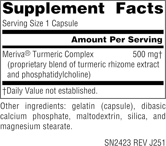 Source Naturals Turmeric with Meriva, Eases Discomfort from Everyday Activities, 29X Bioavailibility* - 500 mg - 60 Capsules