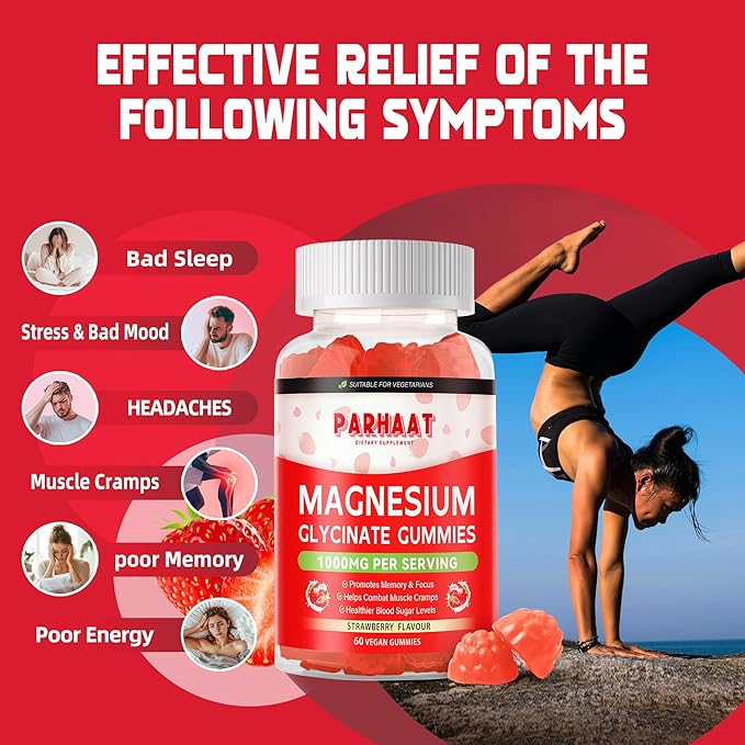Magnesium Glycinate Gummies - Sugar Free Magnesium Potassium Supplement with Vitamin D, B6, CoQ10 for Calm Mood & Sleep Support - 120 Strawberry Chews