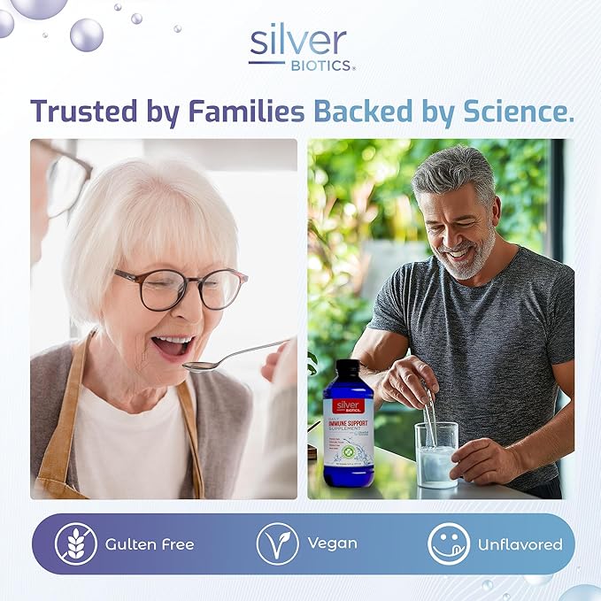 Silver Biotics Multivalent SilverSol Technology Ag₄O₄ 10 PPM Immune Support | Bio-Hacking Immune Building Natural Support | 16 Fl Oz
