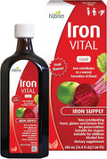 hübner Hubner Iron Vital Liquid Iron Supply Plus Vitamin C, Dietary Supplement for Adults and Kids, Vegan and Gluten-Free, Fruit Flavor, 500 ml Bottle, 50 Servings