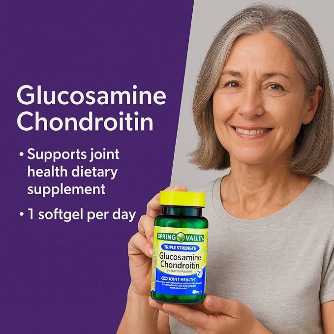 Glucosamine Chondroitin Triple Strength 40 Tablets, Glucosamina Suplemento, 1400mg Glucosamine + 1200mg Chondroitin, Daily Joint Support, Gluten Free (Pack of 3)