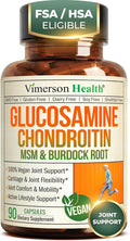 Glucosamine Chondroitin MSM – Joint Support Supplement for Women and Men with Glucosamine Sulfate 1500 mg, Chondroitin and MSM – for Cartilage, Joint Health and Flexibility – 90 Capsules, Vegan