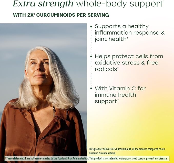 MegaFood Whole Body Turmeric Curcumin Supplement - Turmeric Supplement with Black Pepper & Vitamin C - 475 mg Curcuminoids Per Serving - Antioxidant & Immune Support - Vegan - 90 Tablets, 45 Servings