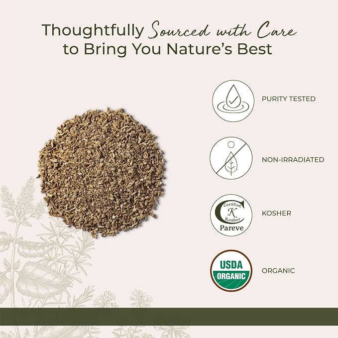 Starwest Botanicals Organic Ashwagandha Root - Dried Herb for Tea & Natural Herbal Blends, Cut & Sifted, Certified Kosher, Non-GMO - 4 oz Pouch