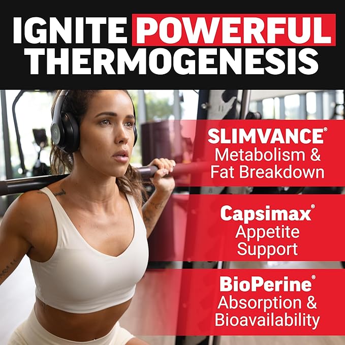 LeanFire with Next-Gen SLIMVANCE Advanced Thermogenic Fat Burner for Weight Loss with B Vitamins and Capsimax to Boost Metabolism, Increase Energy, and Enhance Focus, Force Factor, 60 Capsules
