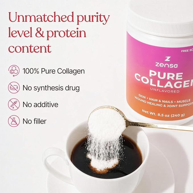 Hydrolyzed Collagen Powder for Women & Men – Organic Type I & III Bovine Collagen Peptides, High Protein – For Bone Strength, Joint Support, Healthy Hair & Glowing Skin - Colágeno Hidrolizado (240 g)