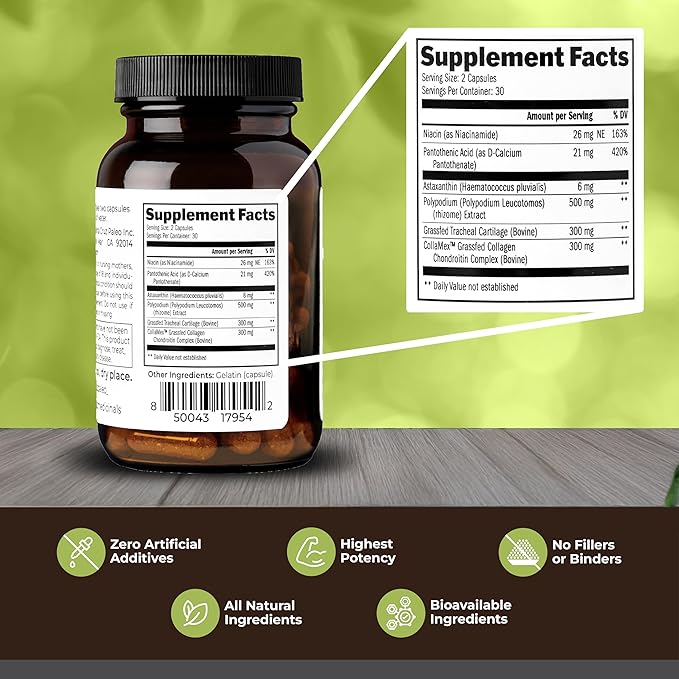 Santa Cruz Paleo Skin & Eye Capsules, Simple Daily Formula for Skin Appearance & Eye Routine, Clean Ingredients, Gluten Free, Keto & Paleo Friendly, 60 Capsules