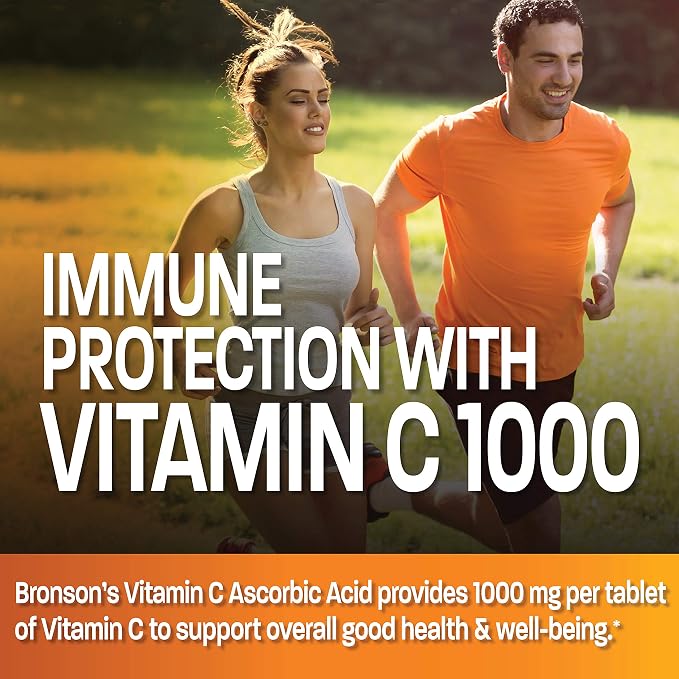 Bronson Vitamin C 1000mg Premium Non-GMO Ascorbic Acid Tablets, 100 Count