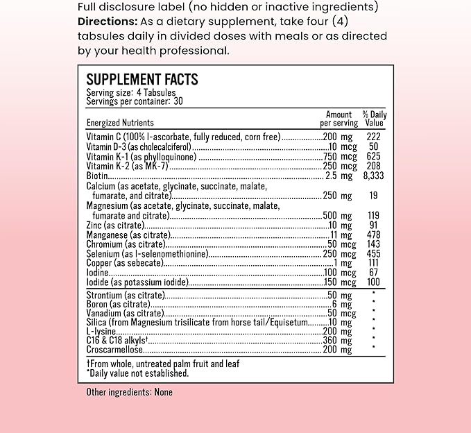 Beauty Minerals - Biotin Enhanced Multimineral for Hair Growth, Nail Strength, and Skin Elasticity - 19 Nutrients - Hair Skin and Nails Vitamins