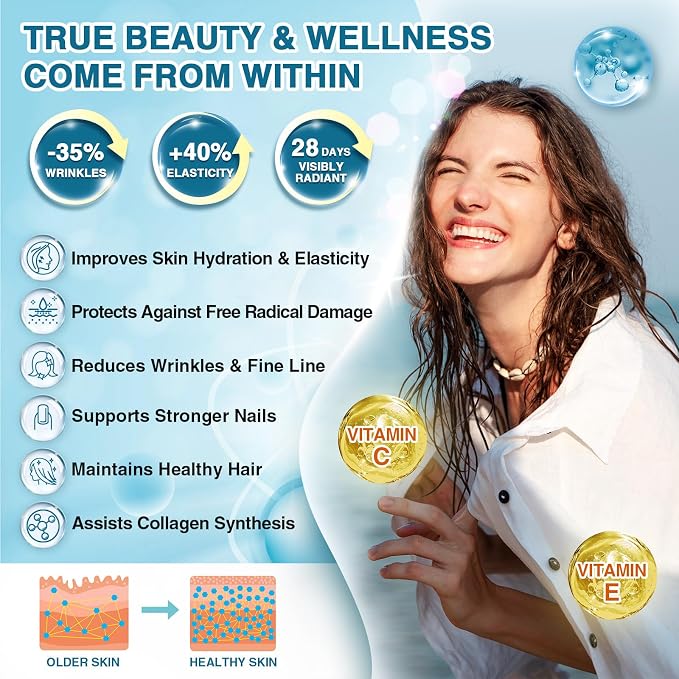 NATURE TARGET Marine Collagen Peptides Powder - Type I & III Collagen with Probiotics, Vitamin C & Hyaluronic Acid for Skin, Hair, Nails, Wild-Caught Fish & Grass-Fed Bovine, 35 Servings (Pack of 2)