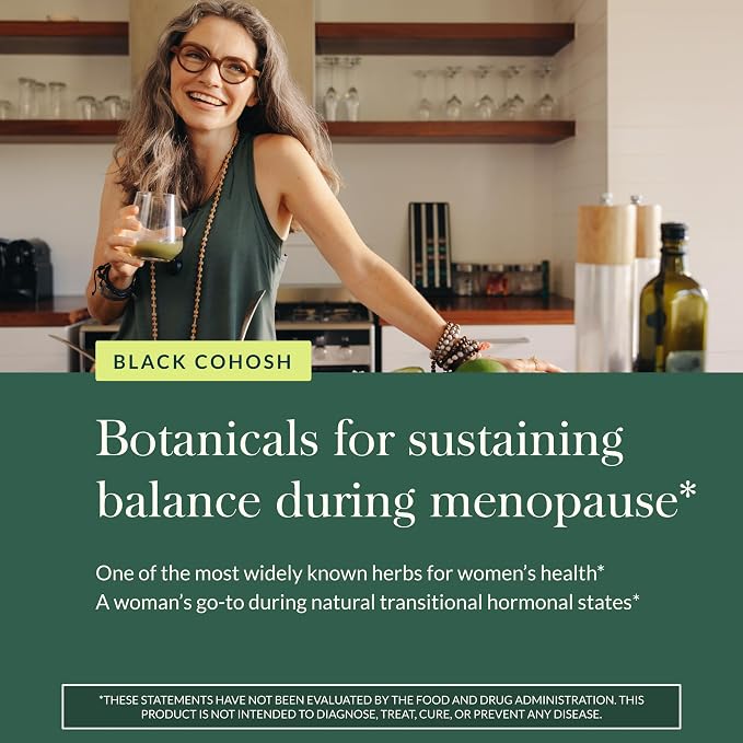Gaia Herbs Black Cohosh - Menopause Support Supplement to Help Support Hormone Balance & Health for Women* - with Black Cohosh - 60 Vegan Liquid Phyto-Caps (60 Servings)