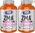 NOW Foods Sports Nutrition, ZMA (Zinc, Magnesium and Vitamin B-6), Enhanced Absorption, Sports Recovery*, 180 Capsules, (Pack of 2)