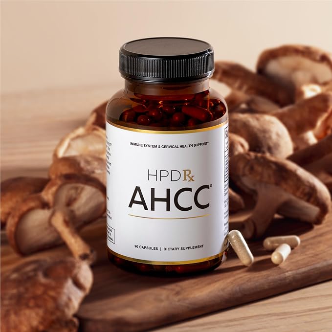 HPD Rx Premium AHCC & Shiitake Mushroom 1100 mg per Serving Supplement, Natural Immunity Booster, Maintains Natural Killer Cell Activity | AHCC is Proven in 30+ Studies | 30-Day Supply, 1-Pack