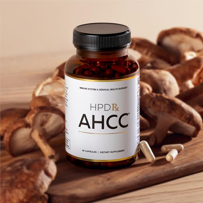 HPD Rx Premium AHCC & Shiitake Mushroom 1100 mg per Serving Supplement, Natural Immunity Booster, Maintains Natural Killer Cell Activity | AHCC is Proven in 30+ Studies | 180-Day Supply, 6-Pack
