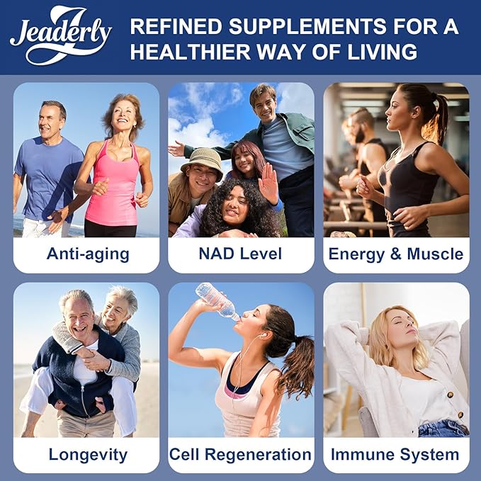 1100mg NMN & Trans-Resveratrol, 3-in-1 Supplement, 60 Veggie Capsules – Supports NAD+ Boost*, Cellular Energy, Immune Function, Muscle Health & Anti-Aging, 30-Day Supply