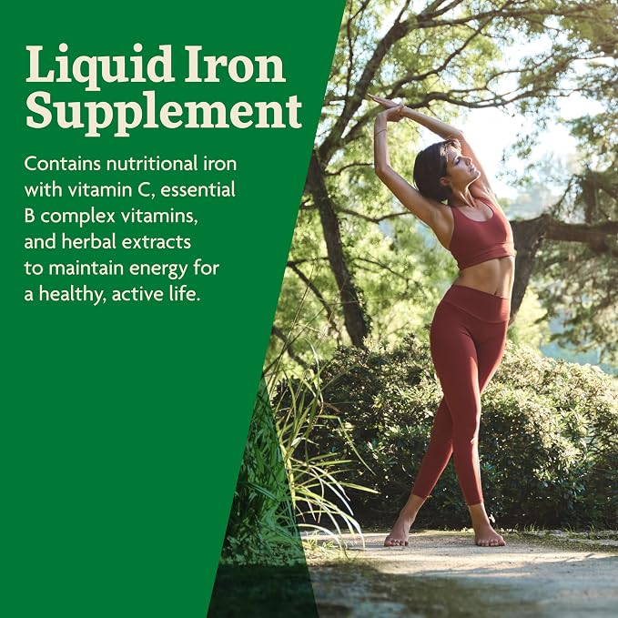 Floradix Iron & Herbs - Liquid Herbal Supplement for Energy Support - Iron Supplement with Vitamin C & Vitamin B Complex - for Men & Women - 16.9 fl oz