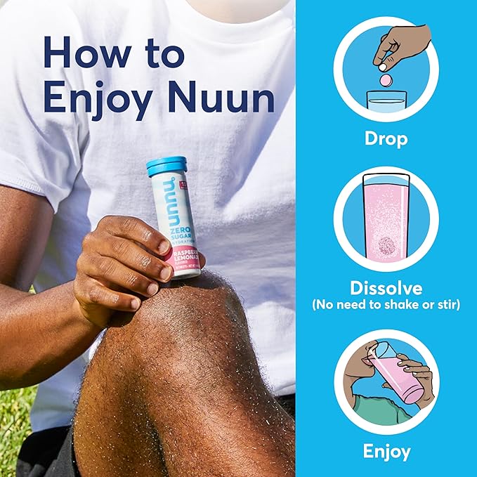 Nuun Energy Electrolyte Tablets with Ginseng, Caffeine from Green Tea Extract, Vitamin B12, B6, B5, Magnesium & 4 Other Electrolytes, Gluten Free & Vegan, Berry Blast, 8 Pack (80 Servings Total)