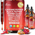 VivoNu Cayenne Pepper Softgels Supplement, Supports Leg Vein, Heart and Blood Vessel Health, with Vitamin E D3+K2 and Extracts of Grape Seed, Hawthorn, Beetroot, Berberine (Drops /4 Bottle)