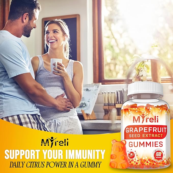 Grapefruit Seed Extract 1000mg Vegan Gummies – 60 Sugar-Free Chews for Immune Balance & Digestive Cleanse, Natural Citrus Support Supplement, Digestive Health and Wellness Support, Non-GMO