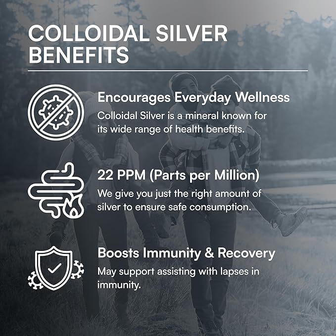 ENERGI Colloidal Silver Liquid, Immune Support Supplement, Immunity System Supplement for Adults and Kids, Colloidal Silver Drops or Spray, 8 Fl Oz Bottle