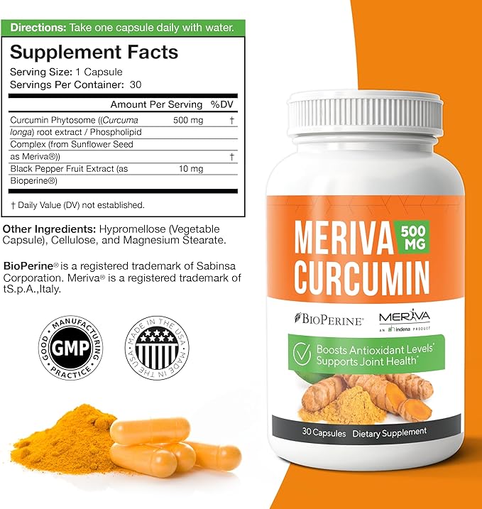 NERVE RENEW Meriva Curcumin with Black Pepper and Bioperine - Antioxidant Boost Nerve Support Supplement - 3 Pack